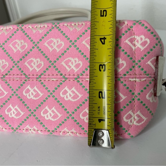 DOONEY & BOURKE Canvas Leather Tassel Tote Satchel RARE pink with white leather - Picture 7 of 16